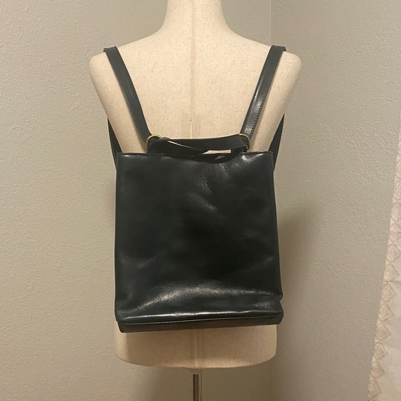 Sagebrown London Dark Green Leather Convertible Purse and Backpack